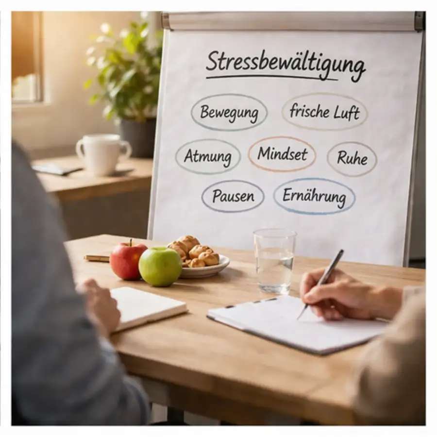 Flipchart zur Stressbewältigung in einem Workshop
